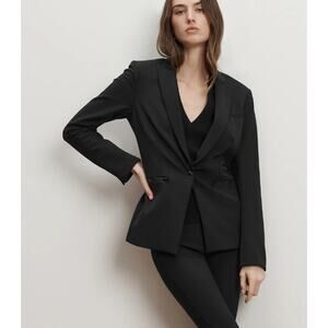 Veronica Beard Scuba Dickey Jacket Black Stretch Single-Breasted Blazer Size 12